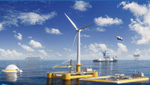 Forsiden av rapporten viser en rekke ulike næringer ute til havs 