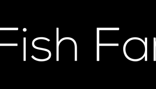 Fish Farmer logo i hvit på sort bakgrunn